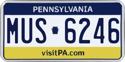 PA license plate MUS6246