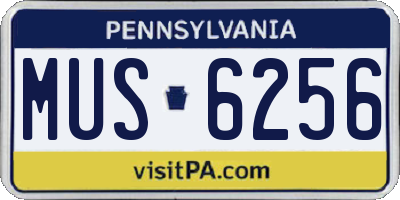 PA license plate MUS6256