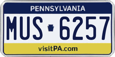 PA license plate MUS6257