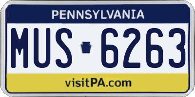 PA license plate MUS6263
