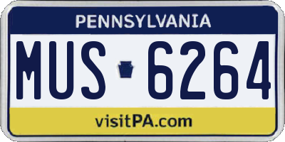 PA license plate MUS6264