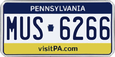 PA license plate MUS6266