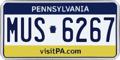 PA license plate MUS6267