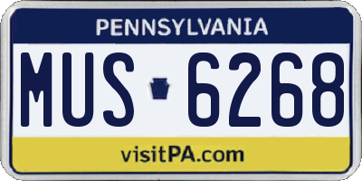 PA license plate MUS6268