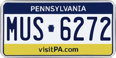 PA license plate MUS6272