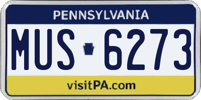PA license plate MUS6273