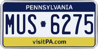 PA license plate MUS6275