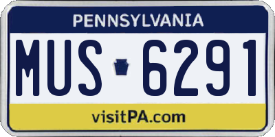 PA license plate MUS6291
