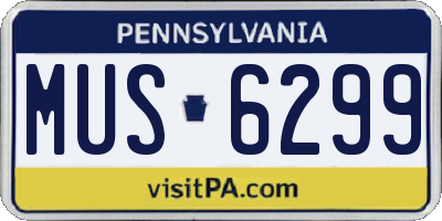 PA license plate MUS6299