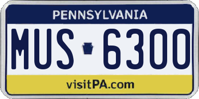 PA license plate MUS6300