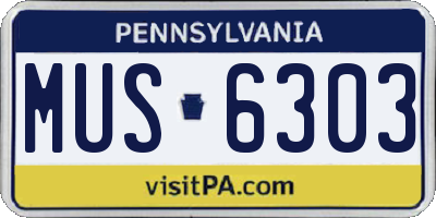 PA license plate MUS6303