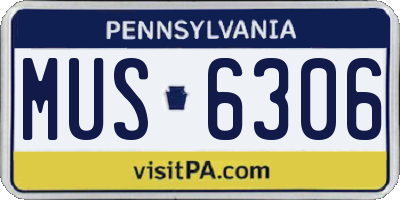 PA license plate MUS6306