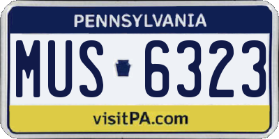 PA license plate MUS6323