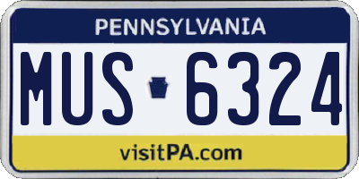 PA license plate MUS6324