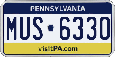 PA license plate MUS6330