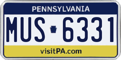 PA license plate MUS6331