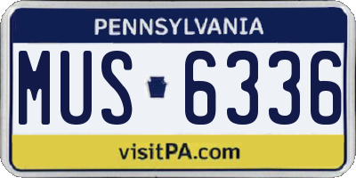 PA license plate MUS6336
