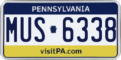PA license plate MUS6338