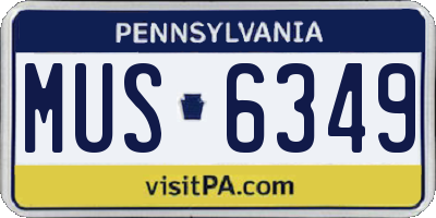 PA license plate MUS6349