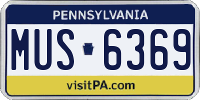 PA license plate MUS6369