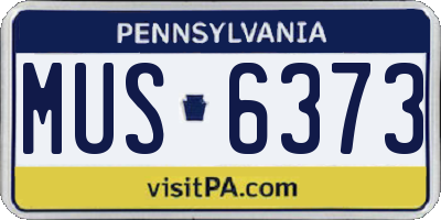 PA license plate MUS6373