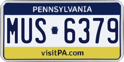 PA license plate MUS6379