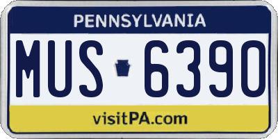 PA license plate MUS6390