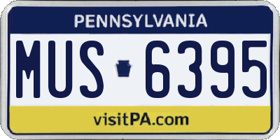 PA license plate MUS6395