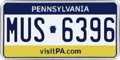 PA license plate MUS6396