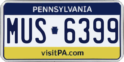 PA license plate MUS6399