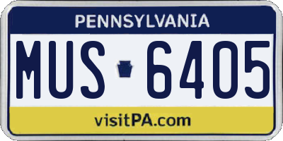 PA license plate MUS6405