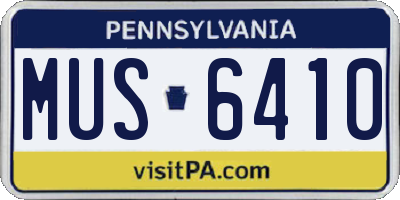 PA license plate MUS6410