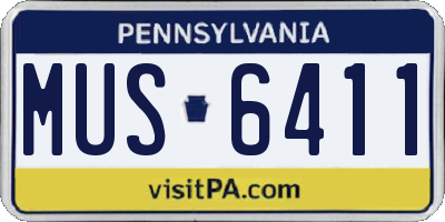 PA license plate MUS6411