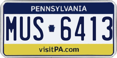 PA license plate MUS6413