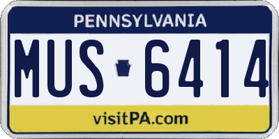 PA license plate MUS6414