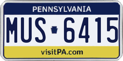 PA license plate MUS6415