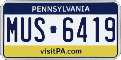 PA license plate MUS6419