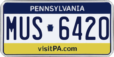 PA license plate MUS6420