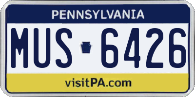 PA license plate MUS6426