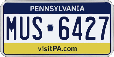 PA license plate MUS6427