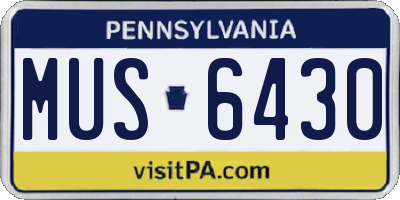 PA license plate MUS6430