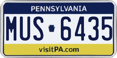PA license plate MUS6435