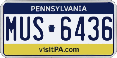 PA license plate MUS6436
