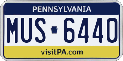 PA license plate MUS6440