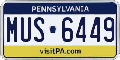 PA license plate MUS6449
