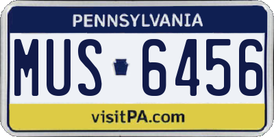PA license plate MUS6456