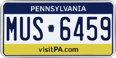 PA license plate MUS6459