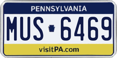 PA license plate MUS6469