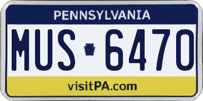 PA license plate MUS6470