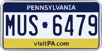 PA license plate MUS6479